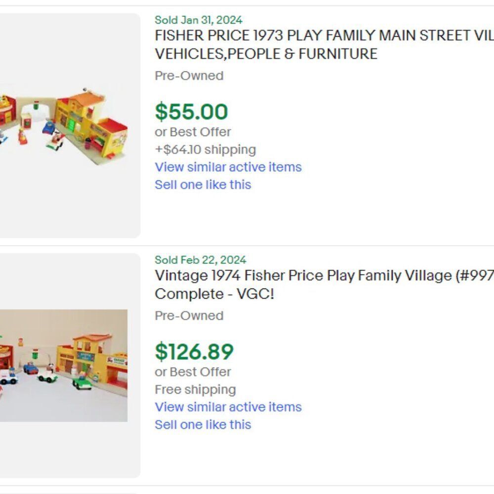 Vintage Fisher Price Play Family Village, Main Street - 1973, #997 - Picture 16 of 16